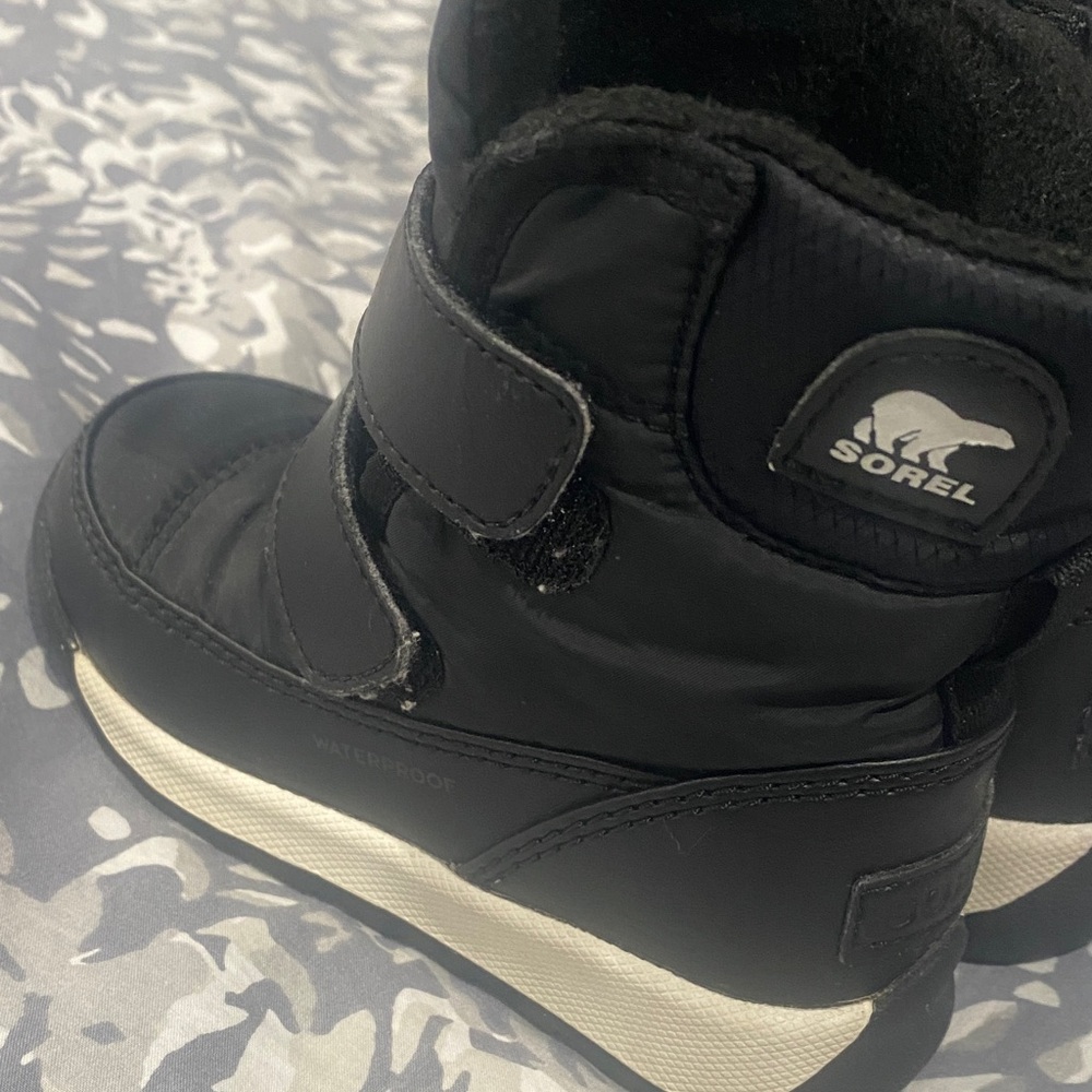 Sorel Kids Black and White Snow Boots
